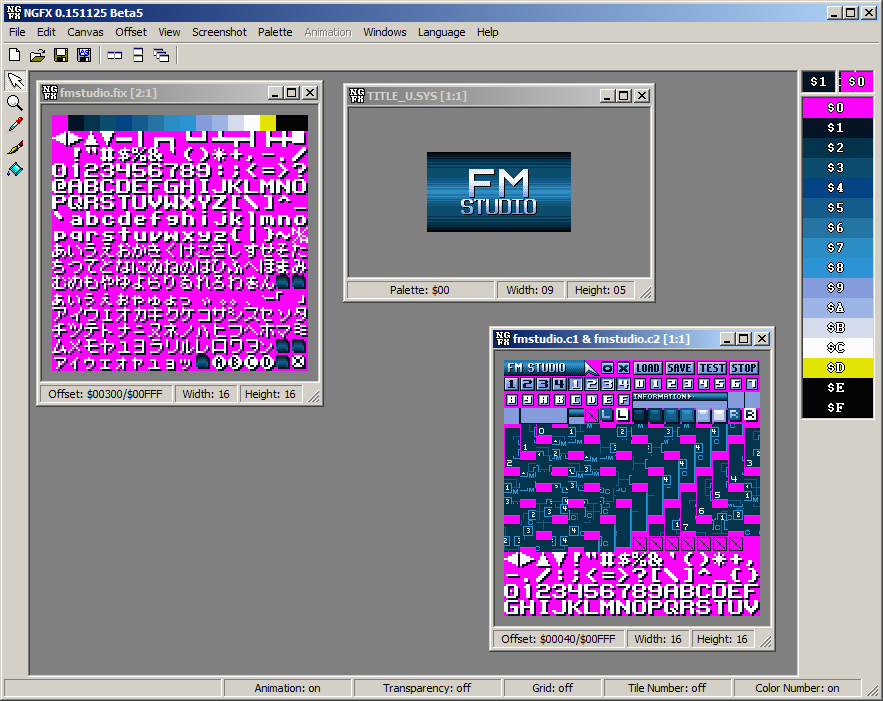 A picture of the main interface of NGFX with some files open.