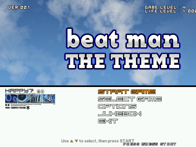 beat man - THE THEME title menu